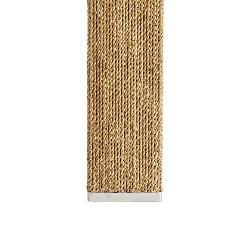 Palmetto 60'' Natural Woven Rope and Glass Console Table with Storage