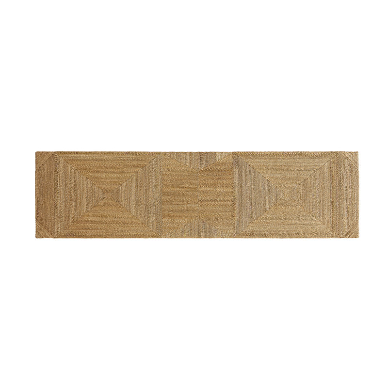 Palmetto 60'' Natural Woven Rope and Glass Console Table with Storage