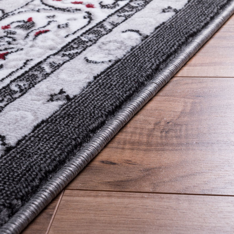 Modern Geometric Gray Flatweave Synthetic Area Rug, 7'10" x 9'10"