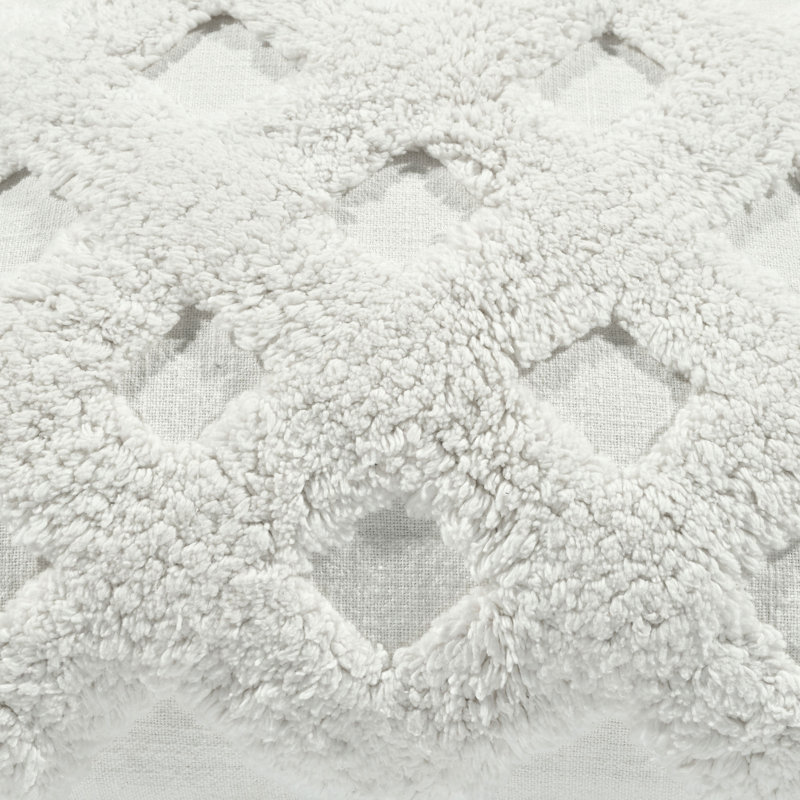 Off-White Cotton Tufted Square Decorative Pillow