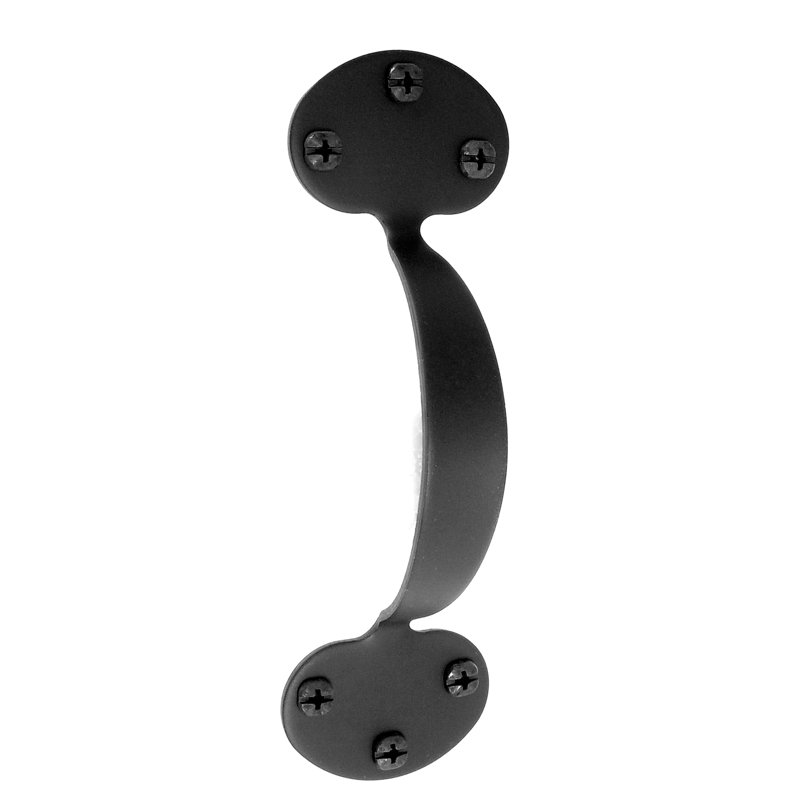 Smooth Black Iron Bean Tip Door Pull