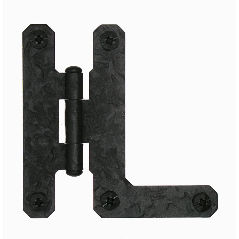 3" Black Iron H-L Style Cabinet Hinge Pair