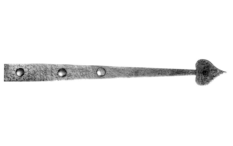 Black Iron Heart Tip Decorative Gate Strap