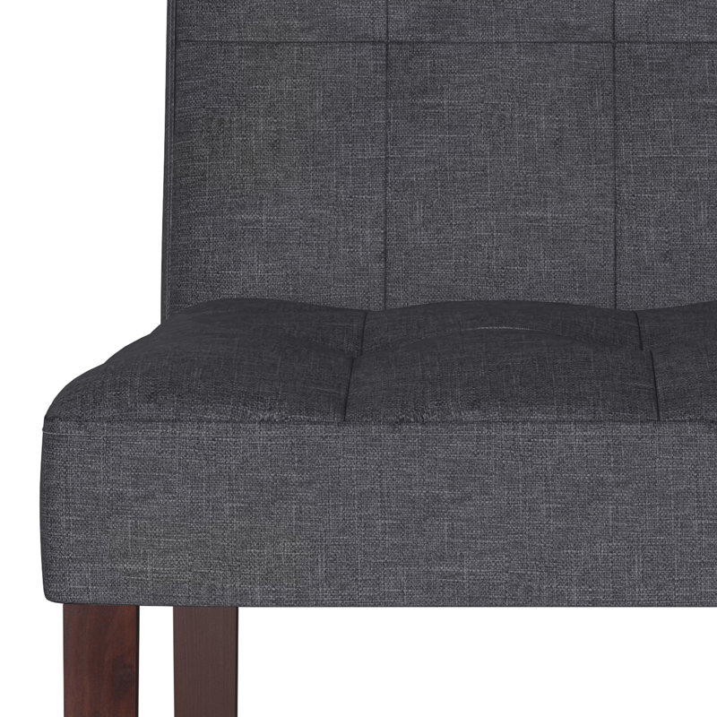 Slate Grey Faux Leather Upholstered Parsons Side Chair