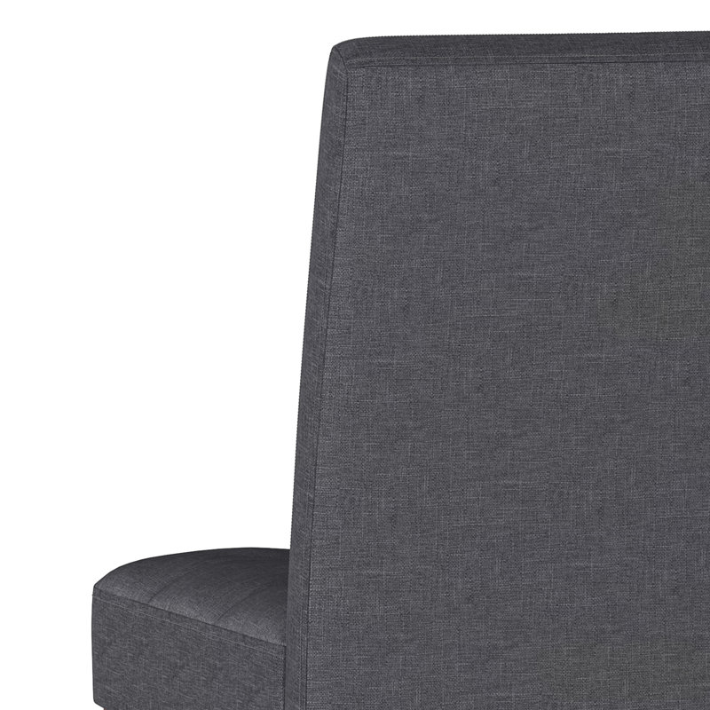 Slate Grey Faux Leather Upholstered Parsons Side Chair