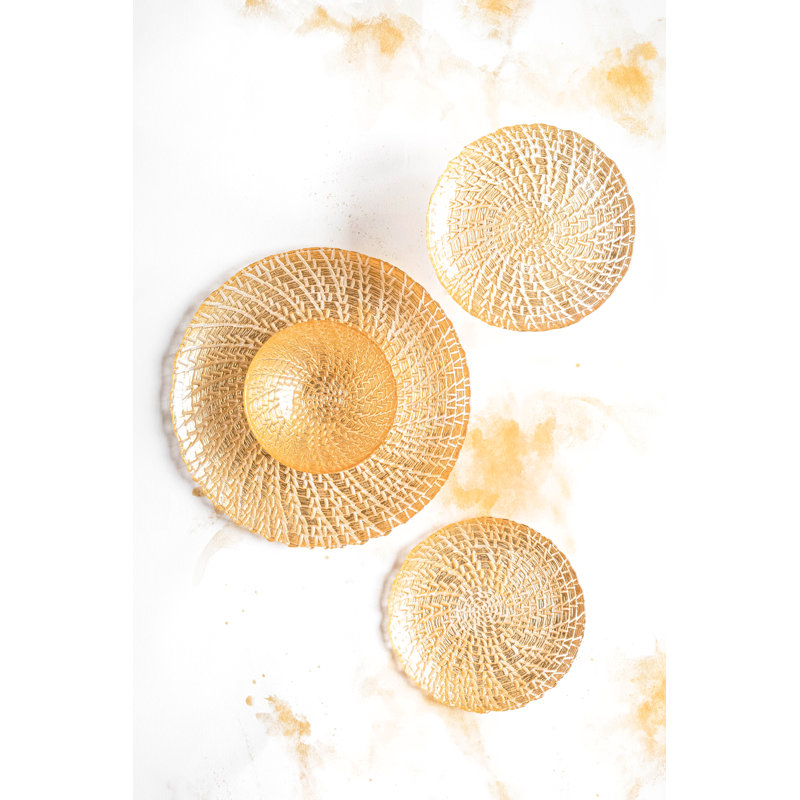 8.5'' Contemporary Gold Crocodile Glass Salad Plate