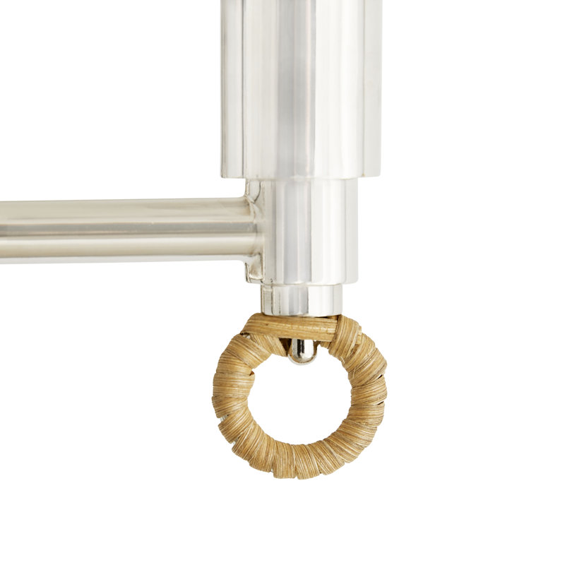 Sea Island Chrome 14.5" Swing Arm Sconce with Ivory Linen