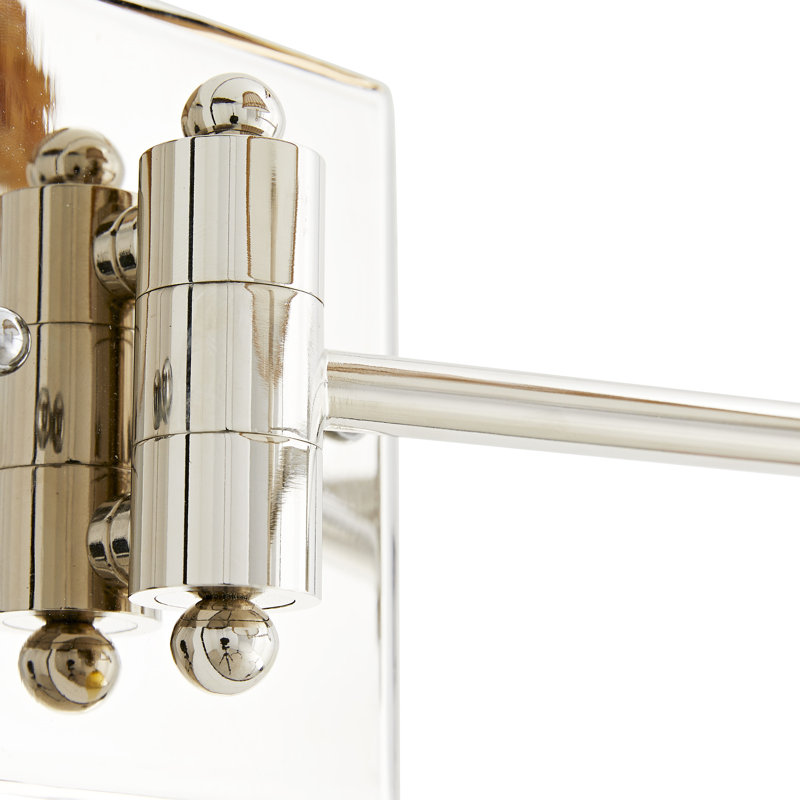 Sea Island Chrome 14.5" Swing Arm Sconce with Ivory Linen