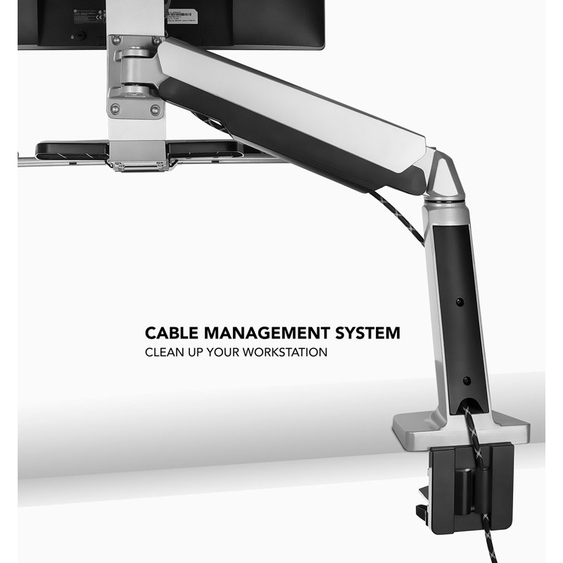 ErgoFlex 26" Silver Steel Adjustable Standing Desk Converter