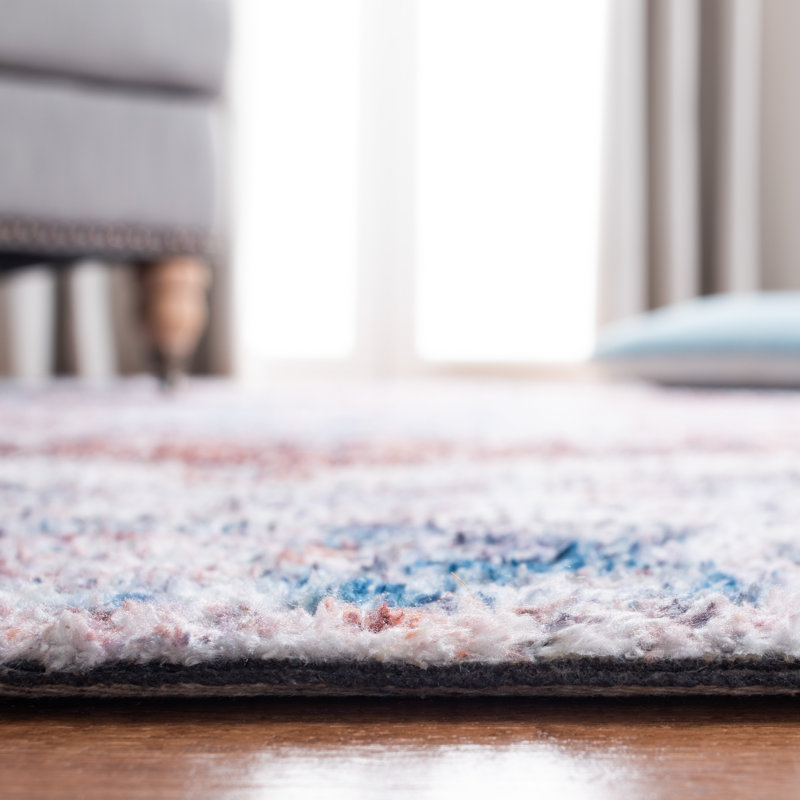 Coastal Charm Blue Flatweave Cotton-Synthetic 8' x 10' Rug