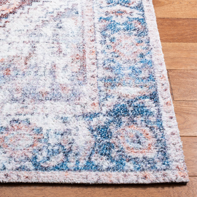 Coastal Charm Blue Flatweave Cotton-Synthetic 8' x 10' Rug