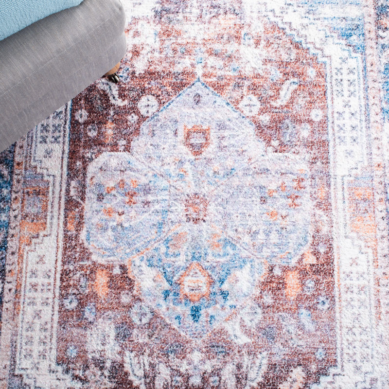 Coastal Charm Blue Flatweave Cotton-Synthetic 8' x 10' Rug