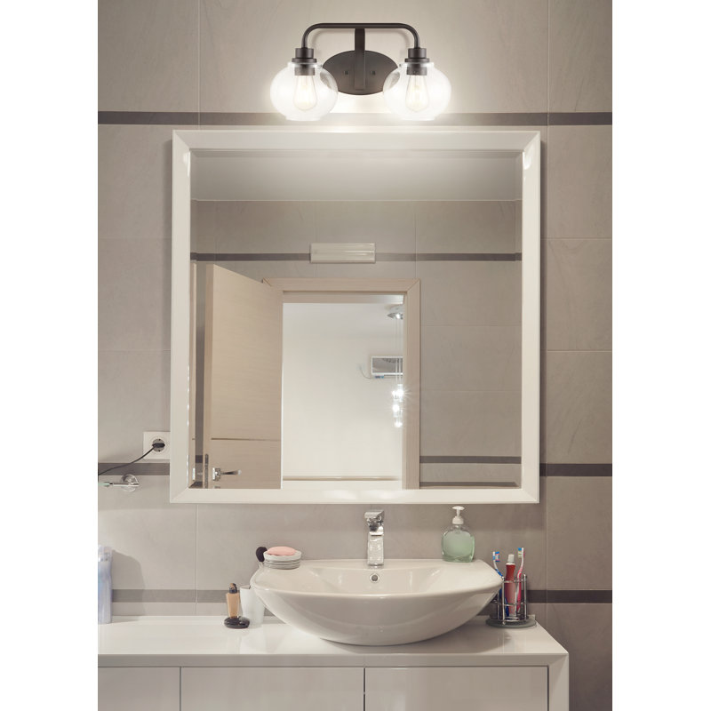 Sandrine French Country 17.5" Oil-Rubbed Bronze Vanity Light with Clear Seeded Glass
