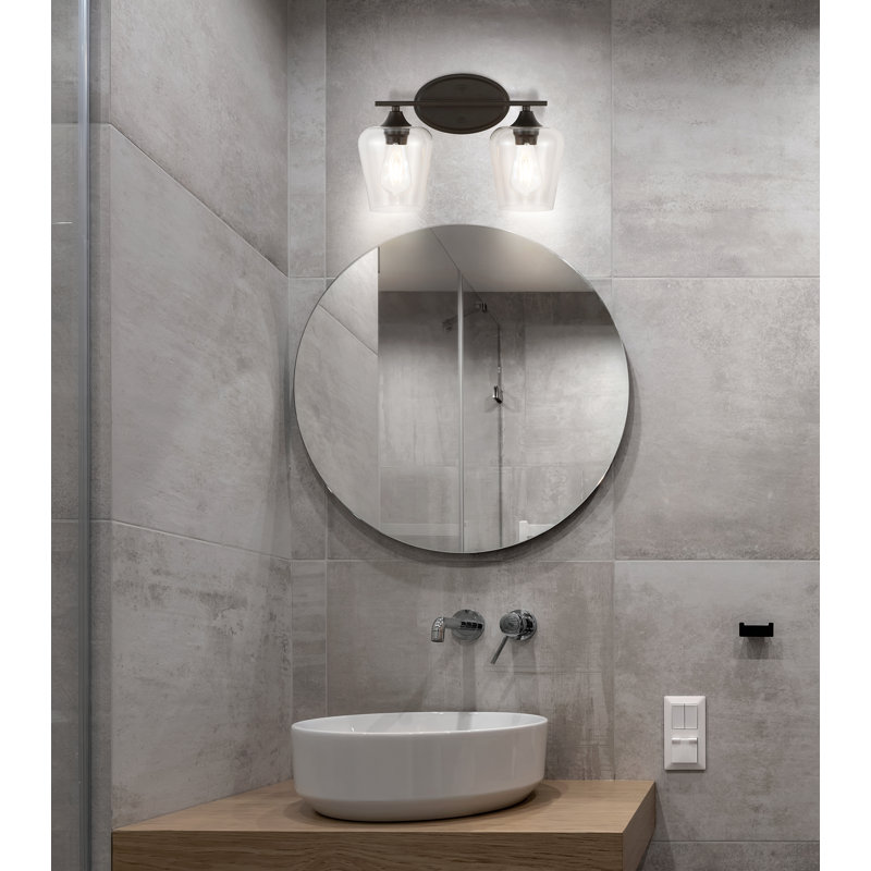 Jayne 16" Oil-Rubbed Bronze and Clear Glass Vanity Light