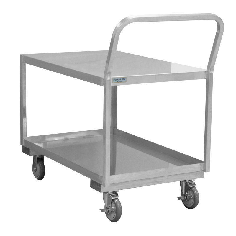 38" Stainless Steel Utility Cart with Polyurethane Wheels