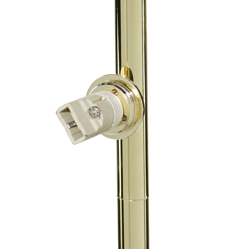 Gold and White 55" Modern Floor Lamp with Marble Base