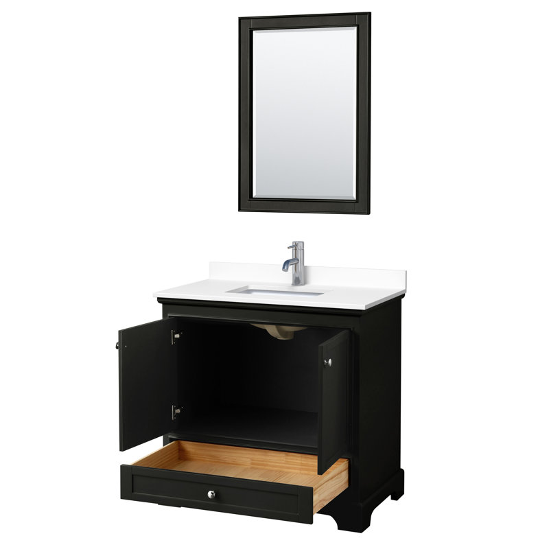 Deborah Dark Gray 36" Single Vanity with White Cultured Marble Top