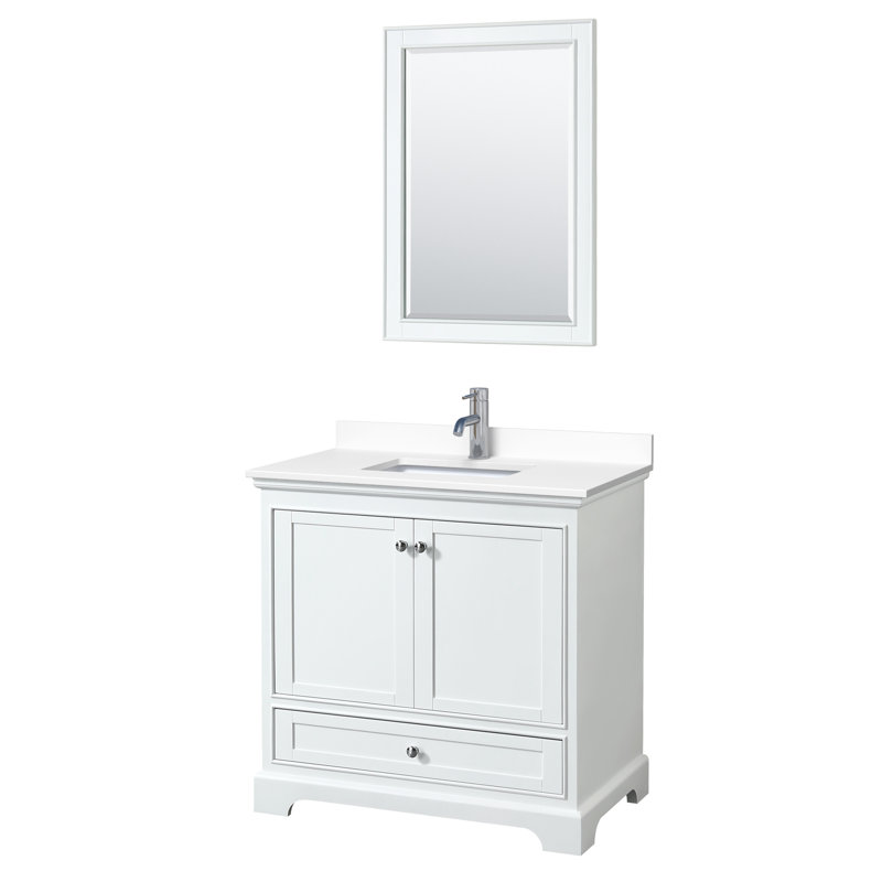 Deborah Dark Gray 36" Single Vanity with White Cultured Marble Top