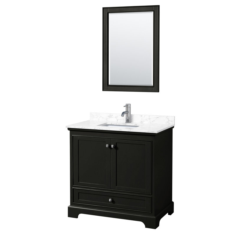 Deborah Dark Gray 36" Single Vanity with White Cultured Marble Top