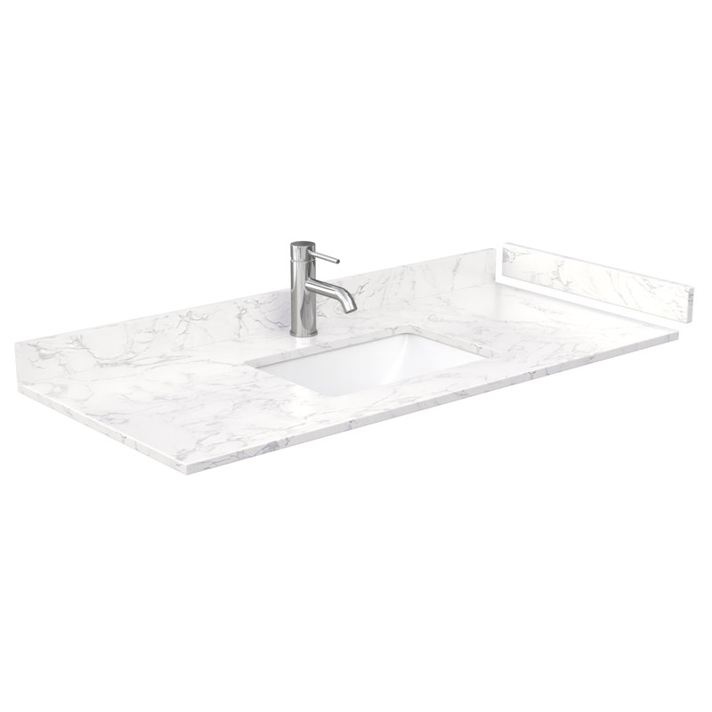 Deborah 48'' Dark Gray Single Freestanding Vanity with Carrara Cultured Marble Top