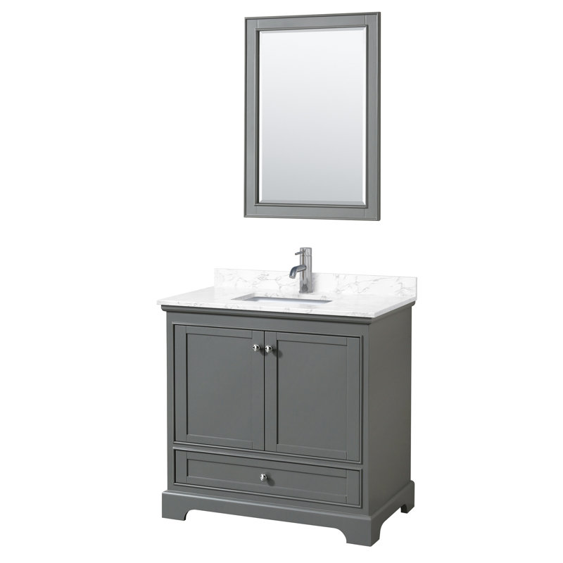 Deborah Dark Gray 36" Single Vanity with White Cultured Marble Top