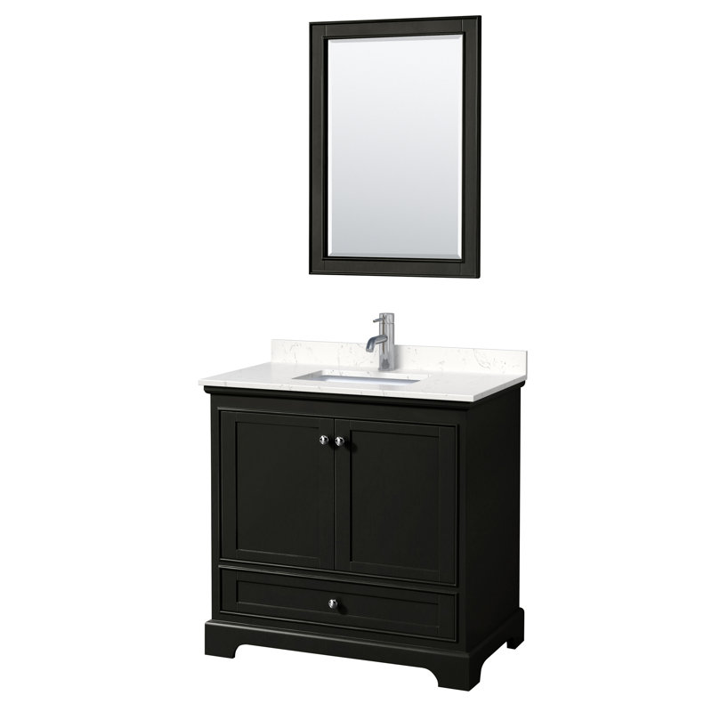 Deborah Dark Gray 36" Single Vanity with White Cultured Marble Top