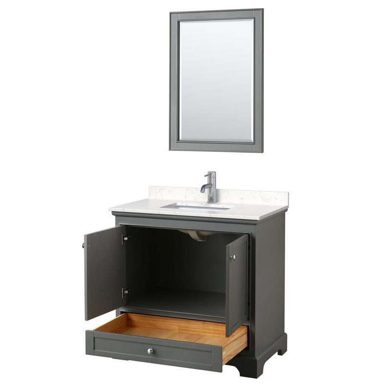 Deborah Dark Gray 36" Single Vanity with White Cultured Marble Top