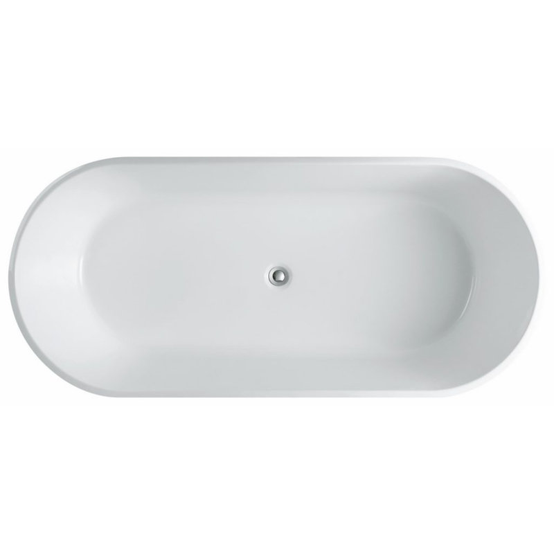 Ovale 67'' White Freestanding Acrylic Bathtub