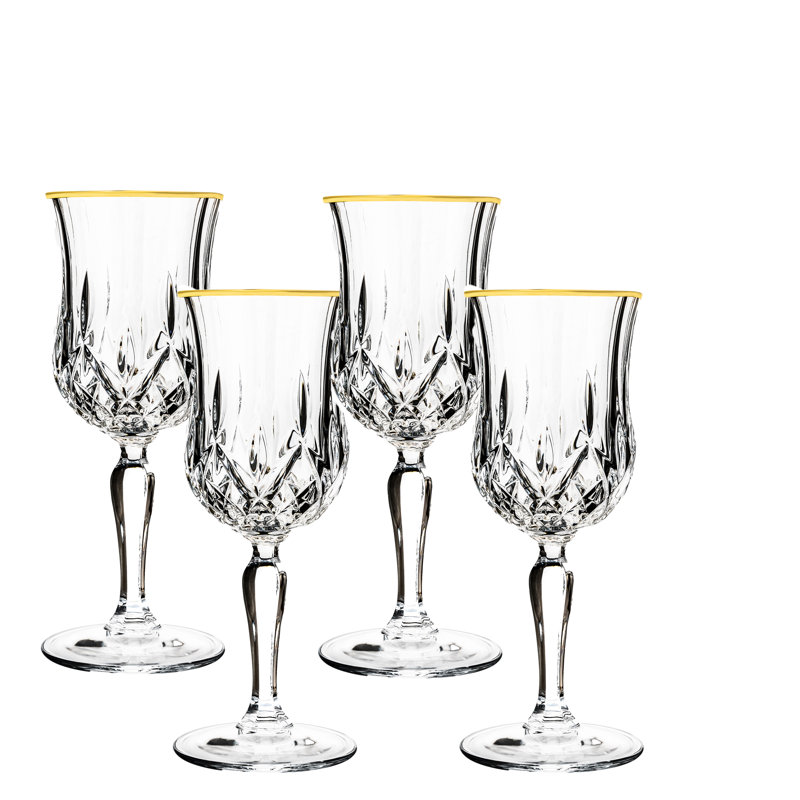 Opera Gold Rim 8oz Crystal Wine Glass Set of 6