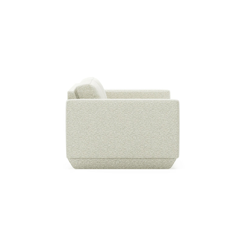 White Two-Piece Modular Sofa with Pillow Back