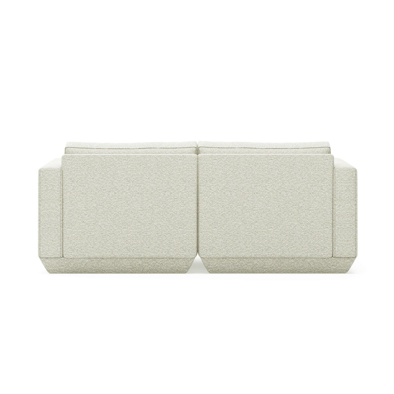 White Two-Piece Modular Sofa with Pillow Back