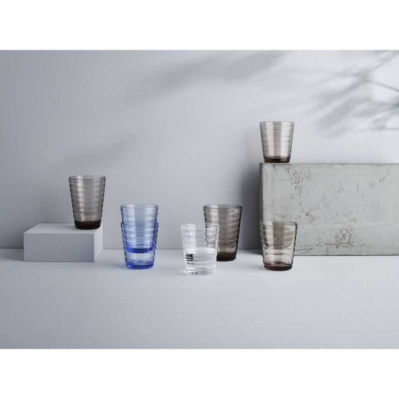 Aino Aalto Aqua Glass Tumblers Set of 2, 11 oz