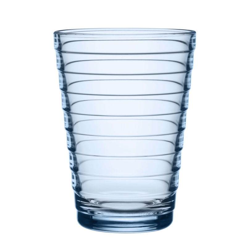 Aino Aalto Aqua Glass Tumblers Set of 2, 11 oz
