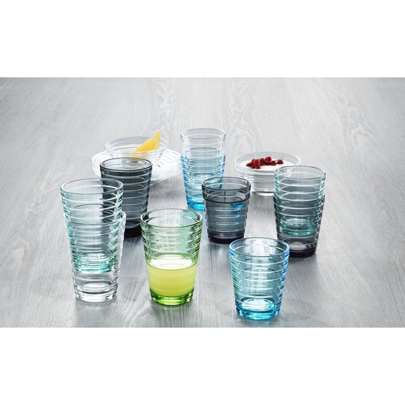 Aino Aalto Aqua Glass Tumblers Set of 2, 11 oz
