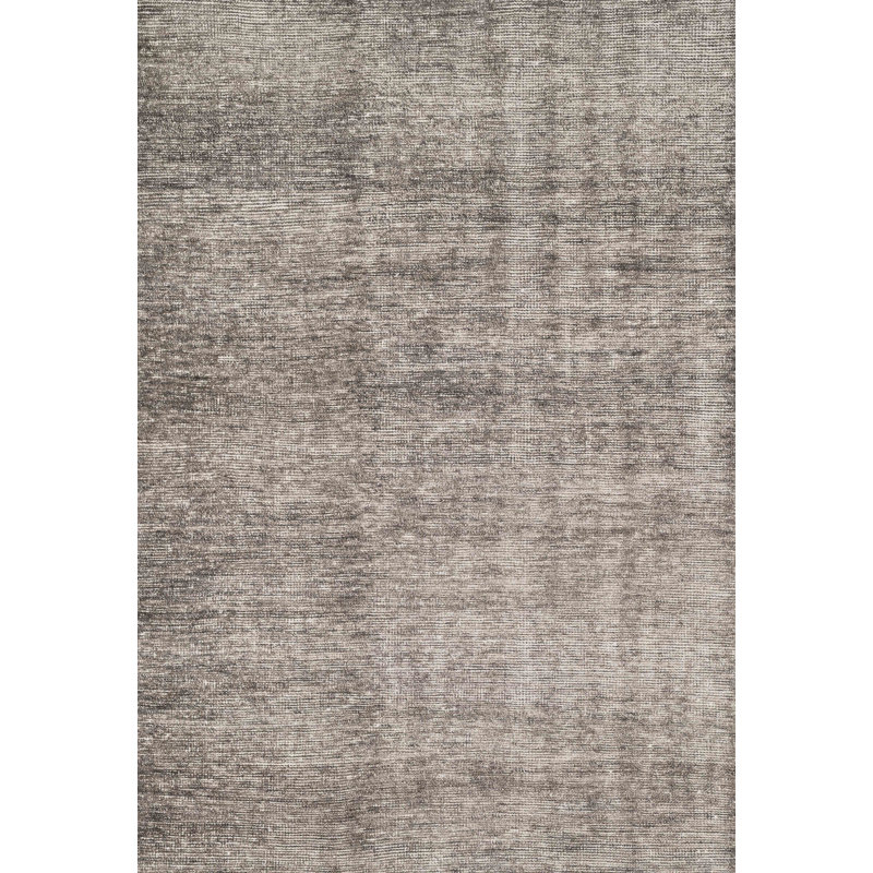 Serena Charcoal Hand-Knotted Viscose Rectangular Rug - 8'6" x 11'6"