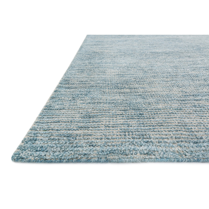 Hand-Knotted Denim Viscose 8' x 10' Serena Rectangular Rug