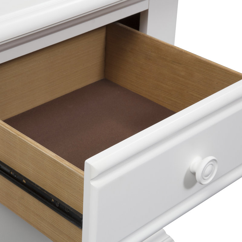 Cottage Charm White 2-Drawer Nightstand with Bun Feet