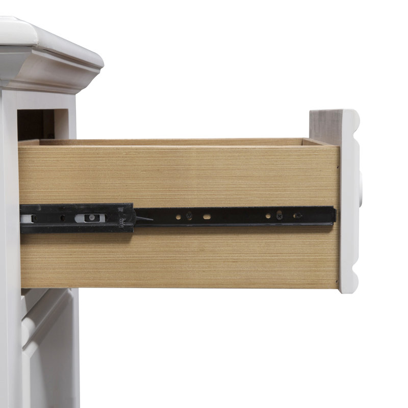 Cottage Charm White 2-Drawer Nightstand with Bun Feet