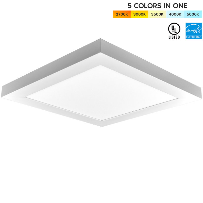 Modern 12x12 Inch LED Flush Mount Ceiling Light, 5-Color Selectable
