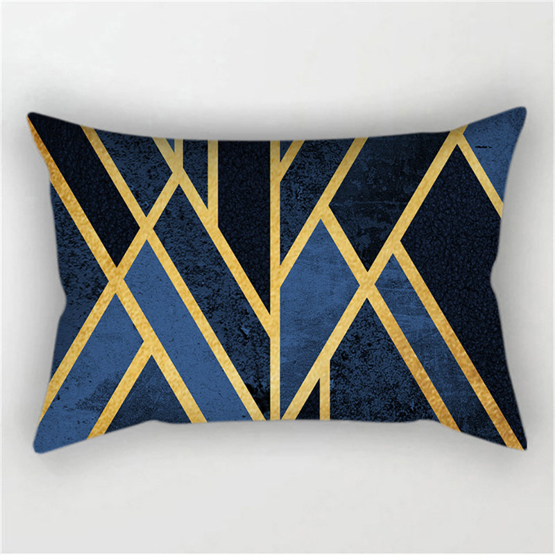 Geometric Black and Purple Polyester Square Pillow Set
