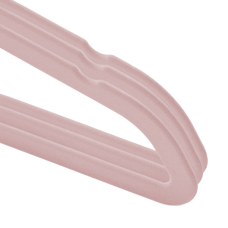 Light Pink Velvet Baby Hangers with Metal Hooks