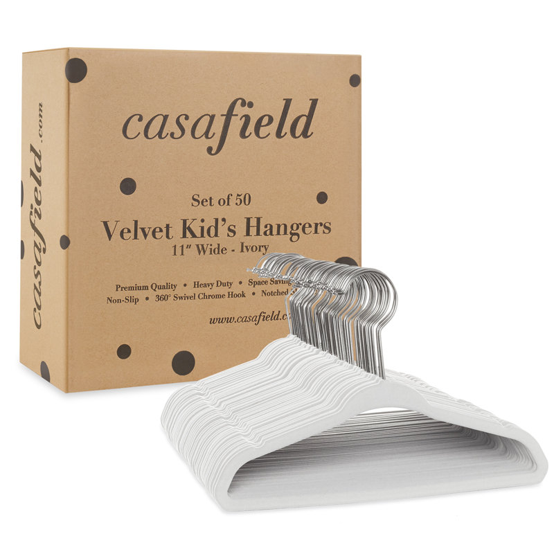 Ivory Velvet Baby Hangers with Slim Design, 11"