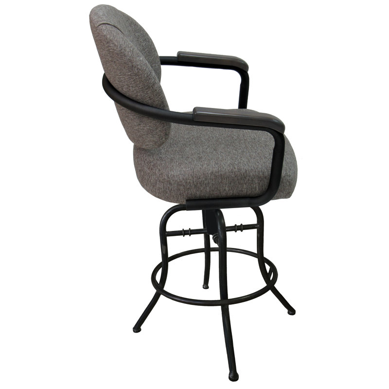 Mojave Gray Swivel Tilt 30" Bar Stool with Black Metal Frame