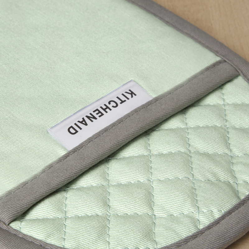 Pistachio Silicone and Cotton 2-Piece Pot Holder Set