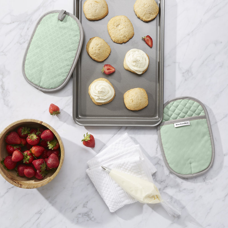 Pistachio Silicone and Cotton 2-Piece Pot Holder Set