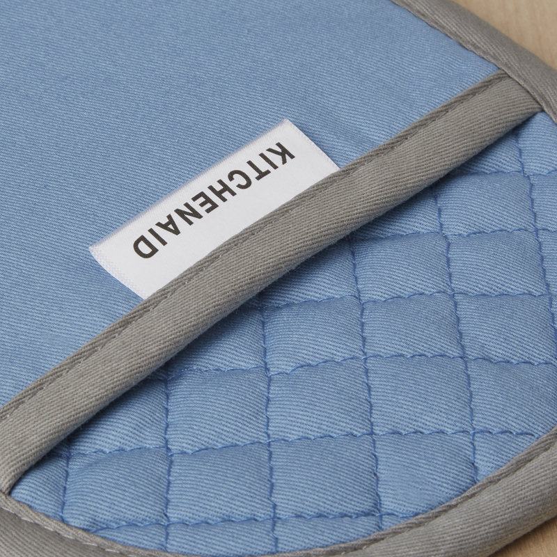Blue Velvet Silicone Grip Oval Pot Holder Set