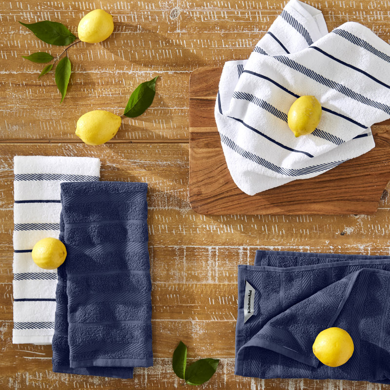 Blue Willow and White Cotton Kitchen Towel Set of Four