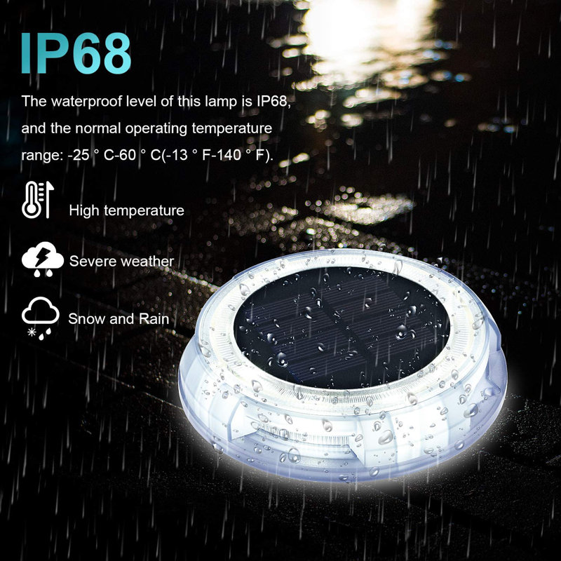 Warm White Solar Powered LED Garden Pool Lights Set of 4