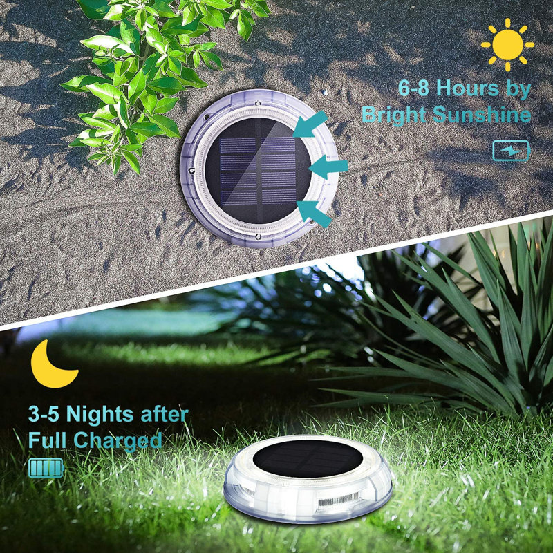 Warm White Solar Powered LED Garden Pool Lights Set of 4