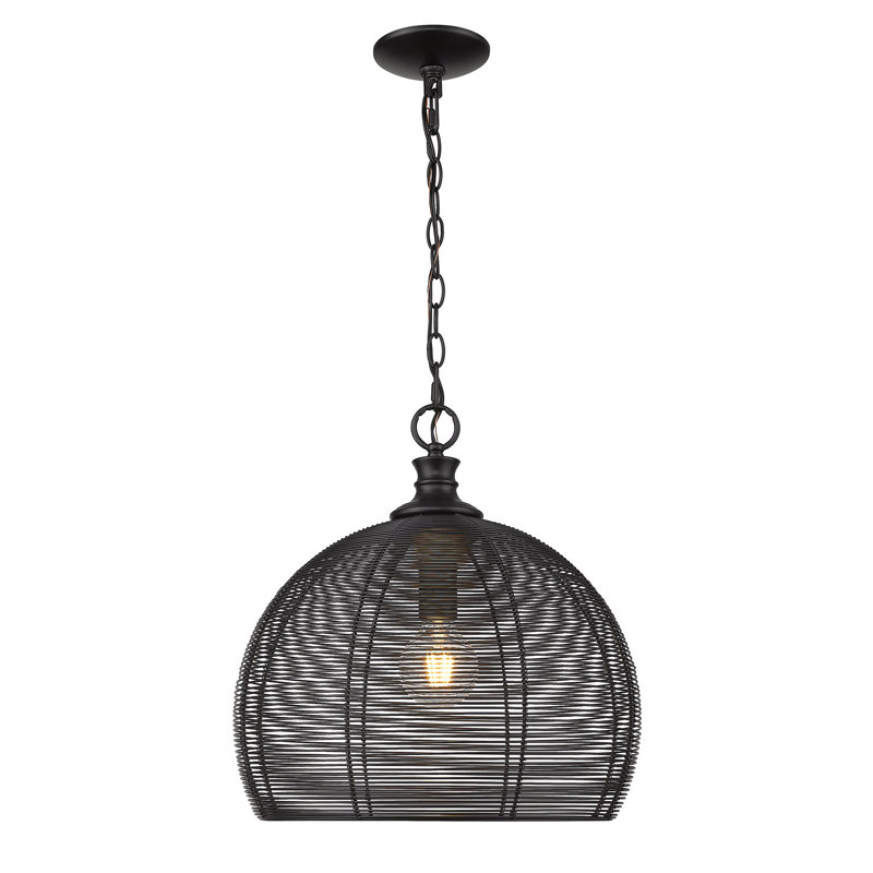 Matte Black Modern LED Bowl Pendant Light